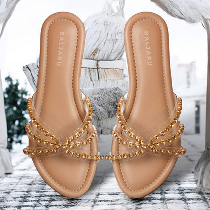 Trendy Goldstone Sandals for Women's by Baljaru India