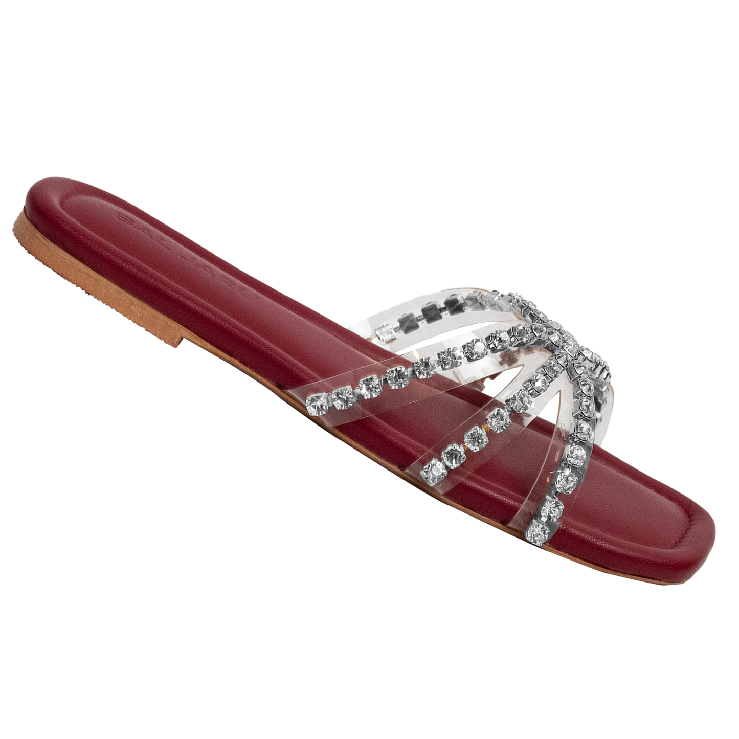 Baljaru Women's Cherry Sandals with Silver Rhinestone Detailing – Cushioned Footbed