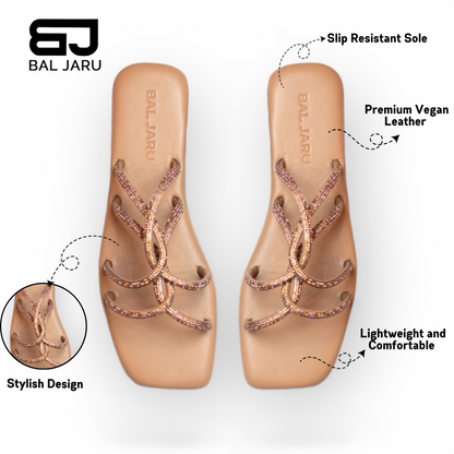 Explore Baljaru Women's Gold-Toned Sandals: Comfort and Style