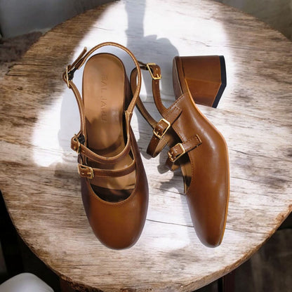 Baljaru Mary Jane Sandals – Available in Brown, Pink, White & Black
